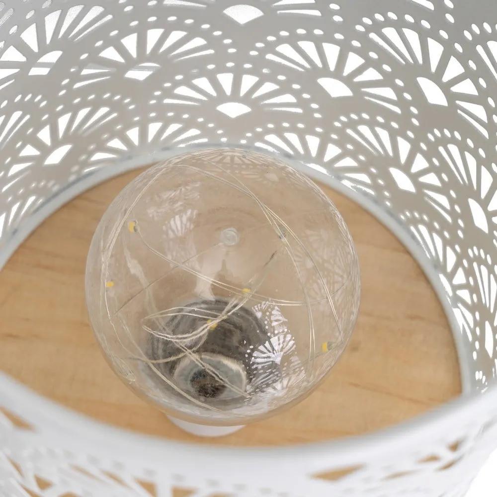 Бяла настолна лампа с метален абажур (височина 20 cm) - Casa Selección