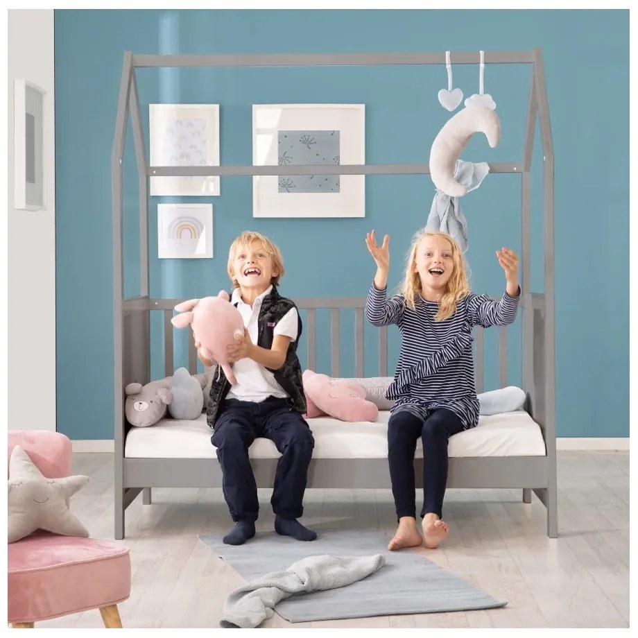 Сиво детско легло 70x140 cm - Roba