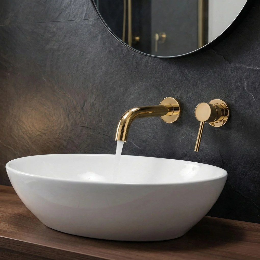 Чучур за смесител за вграждане Rea Lungo 20 cm Gold