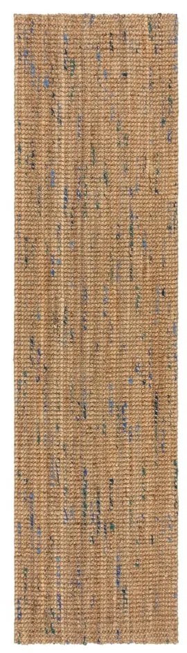 Синьо-естествена ръчно изработена ютена пътека 60x300 cm Jute Boucle Blue – Flair Rugs