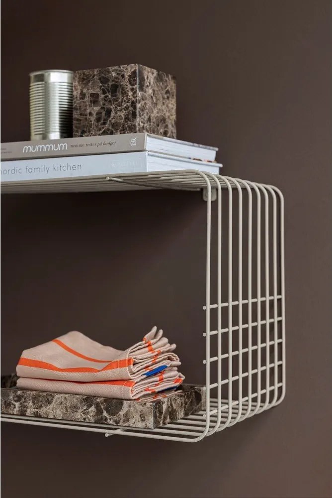 Бежов на няколко нива метален стенен рафт 70 cm Wire – Mette Ditmer Denmark