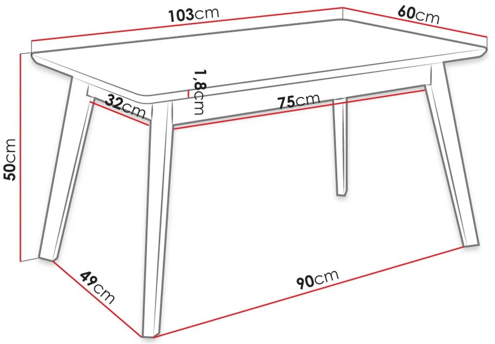 Маса Skandi 100-Black