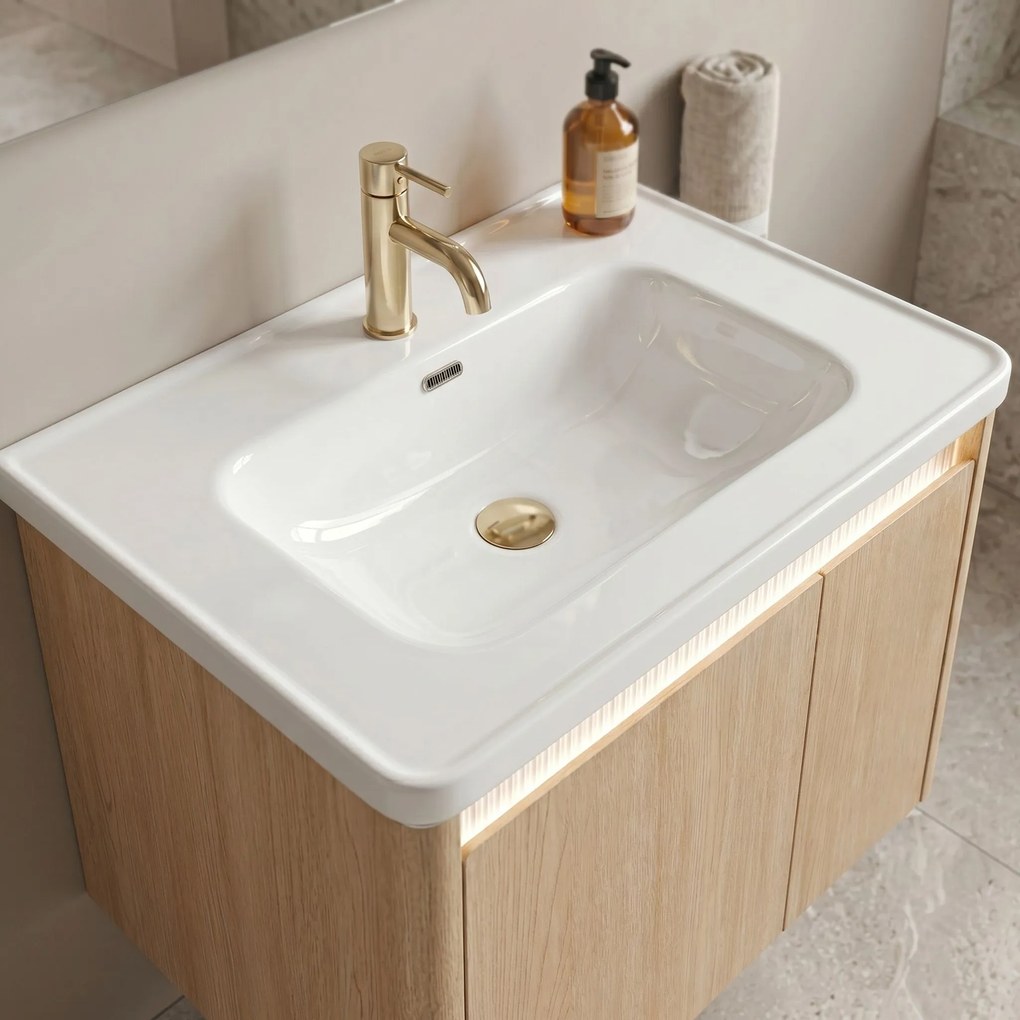 Комплект мебели за баня с мивка Sora DE07-70 Oak 70CM