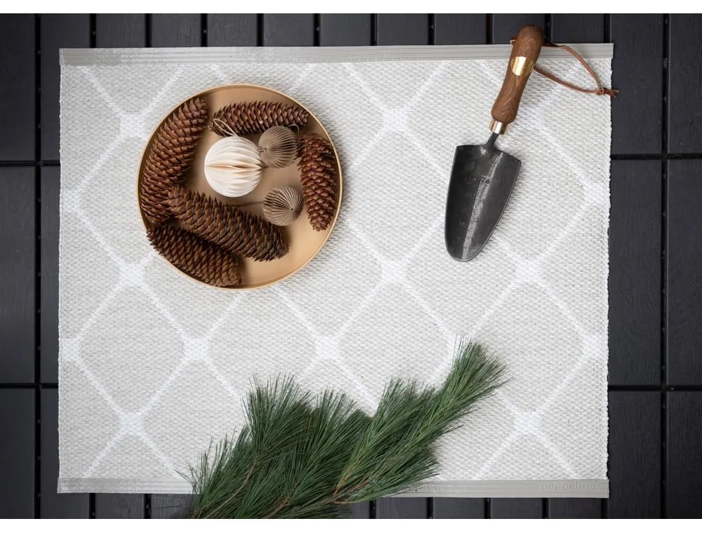 Светлосив и кремав килим за открито и закрито 70x60 cm Rex Fossil – Pappelina