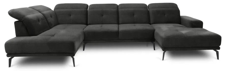 Сив ъглов диван (ляв ъгъл/U форма) Bretan – ELTAP