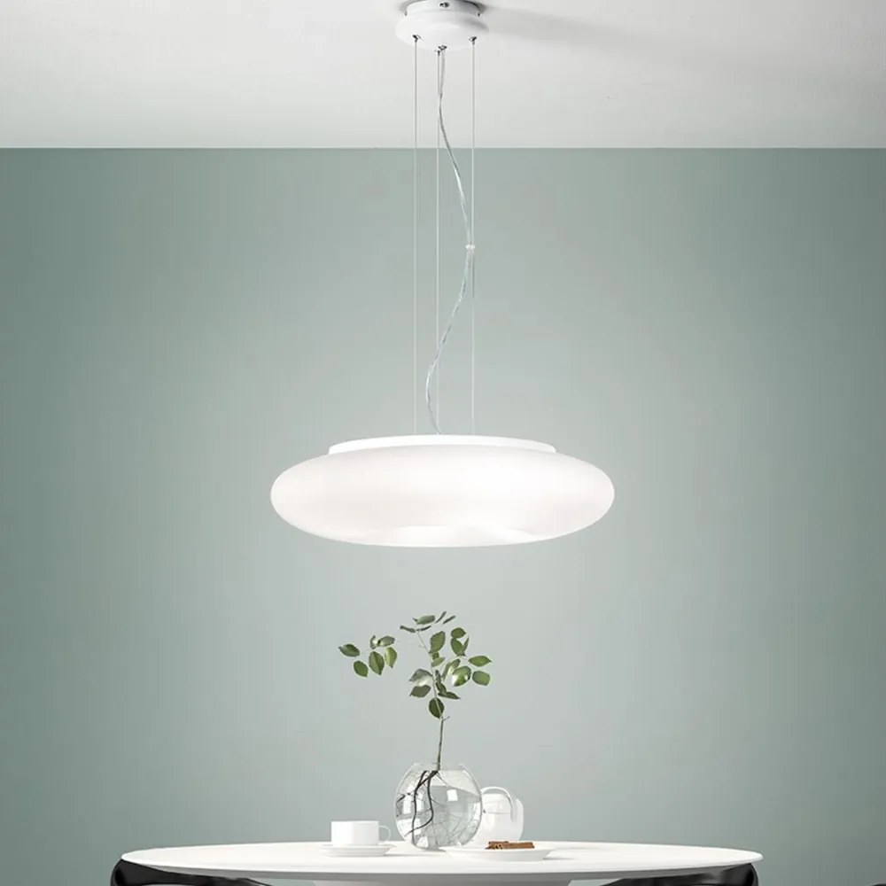 Ondaluce - Полилей на кабел DODI 2xE27/15W/230V Ø 53 см бял