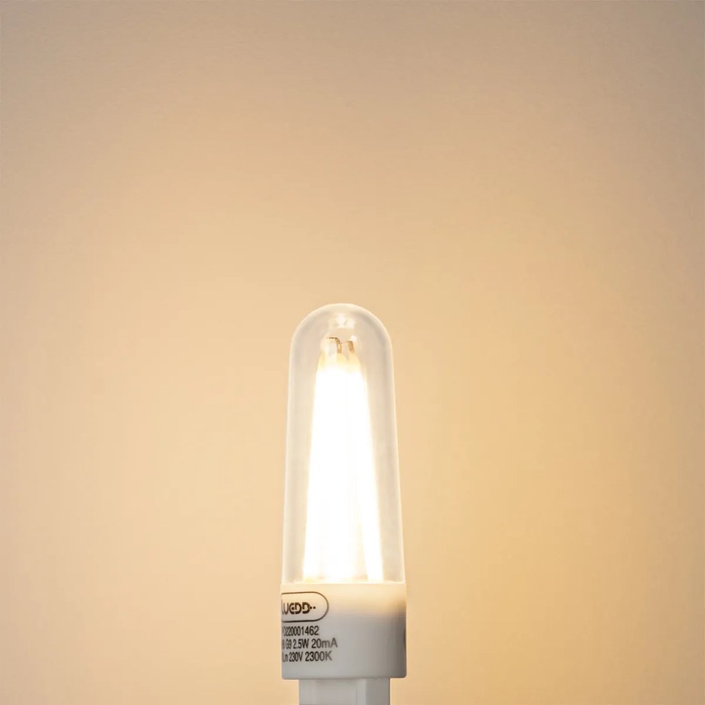 Комплект от 5 G9 LED филаментни крушки 2.5W 240lm 2300K