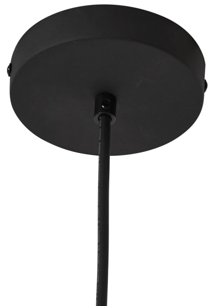 Външна висяща лампа черна с бежов въжен абажур IP44 - Cava Jayla