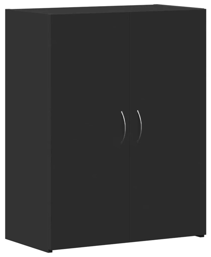 840766 vidaXL Шкаф за документи, черен, 60x32x77,5 см, инженерно дърво