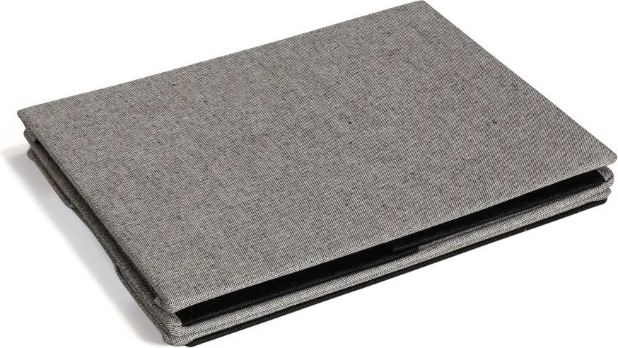Сива текстилна кутия за съхранение с капак 27x36x19 cm Soft Storage Small – Bigso