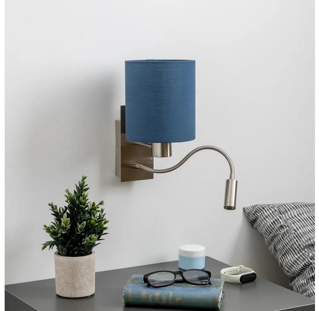 Brilagi - LED Аплик NUBILA 1xE27/25W/230V+ LED/3W хром/тъмносин