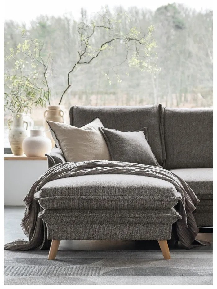 Сив разтегателен ъглов диван (ляв ъгъл) Charming Charlie – Miuform