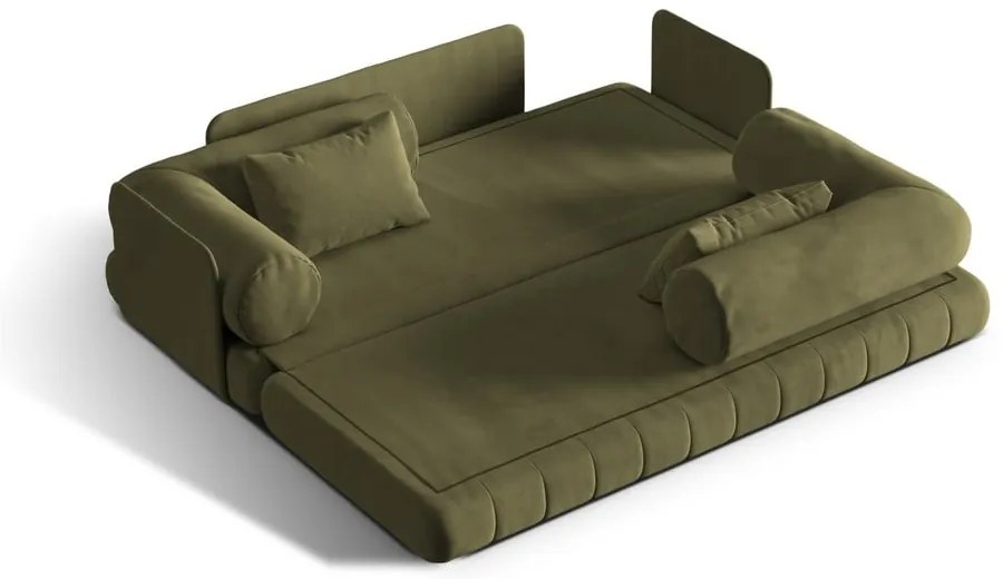 Зелен кадифен сгъваем диван 206 cm Kemi – Cosmopolitan Design
