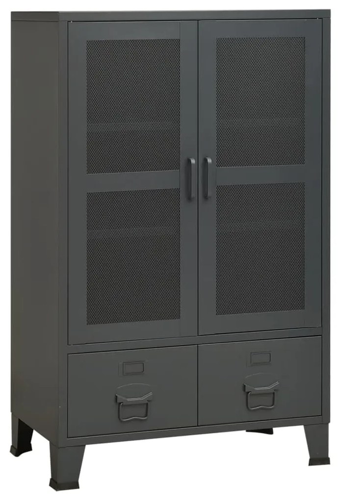 339623 vidaXL Индустриален скрин за съхранение, антрацит, 70x40x115 cм, метал