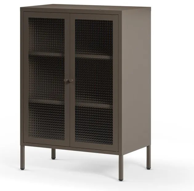 Сива метална витрина 70x100x40 cm Layna – Marckeric