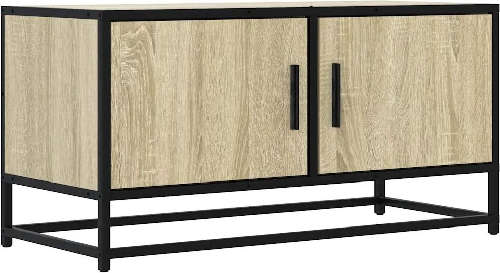 848825 vidaXL ТB шкаф, дъб сонома, 80x34,5x40 см, инженерно дърво и метал