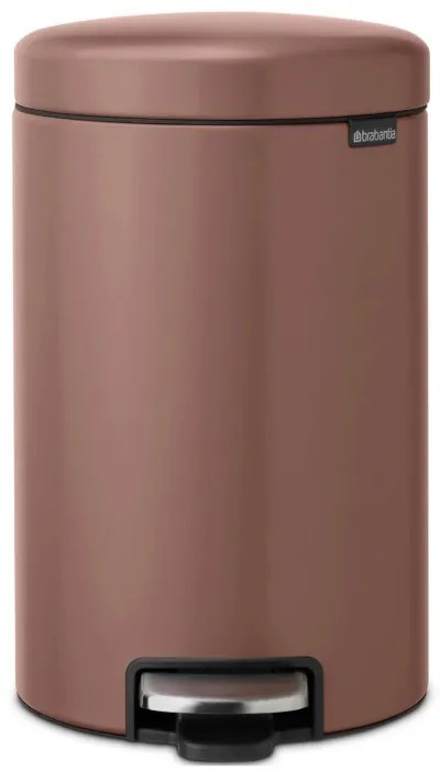 Кош за боклук с педал Brabantia NewIcon 1008845, 12 л, Плавно затваряне, Противоплъзгаща основа, Сатенено покритие, Кафяв