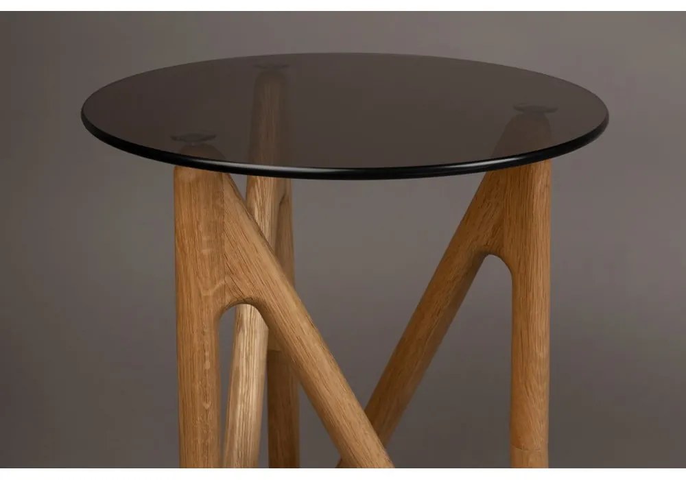 Кръгла странична масичка със стъклен плот ø 40 cm Naia – Dutchbone