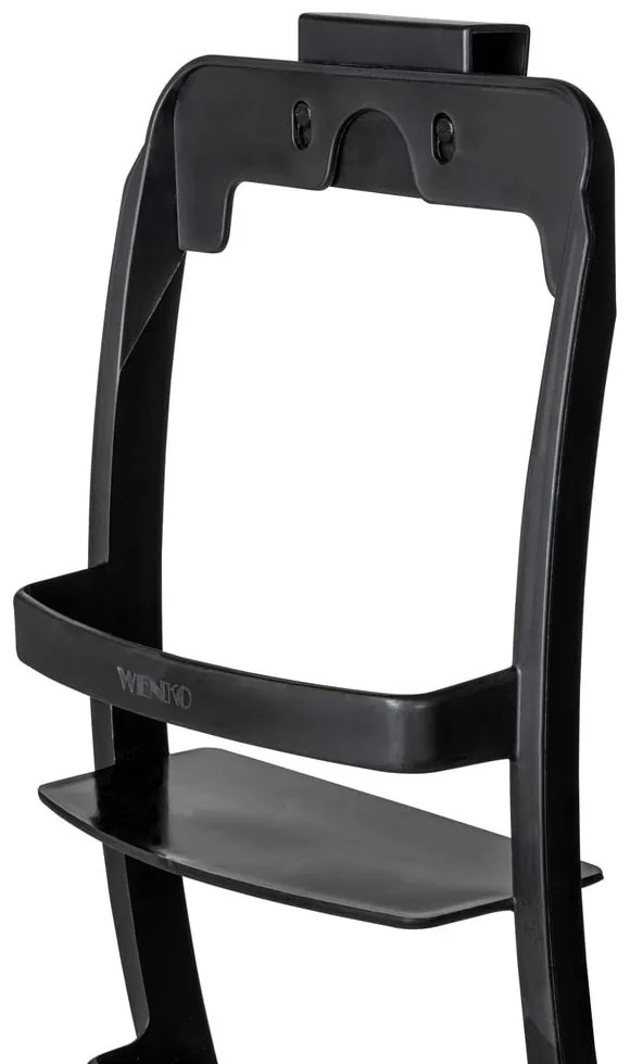 Черен висящ пластмасов рафт за баня без пробиване Universal – Wenko