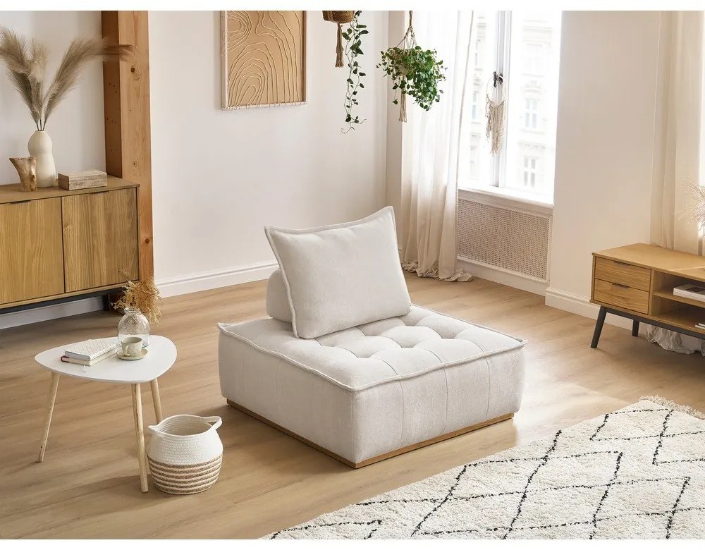 Бяло шенилово кресло Elisa – Bobochic Paris