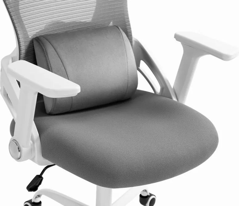 CABRO C507 ергономичен стол с регулируема опора за кръста и главата, сив
