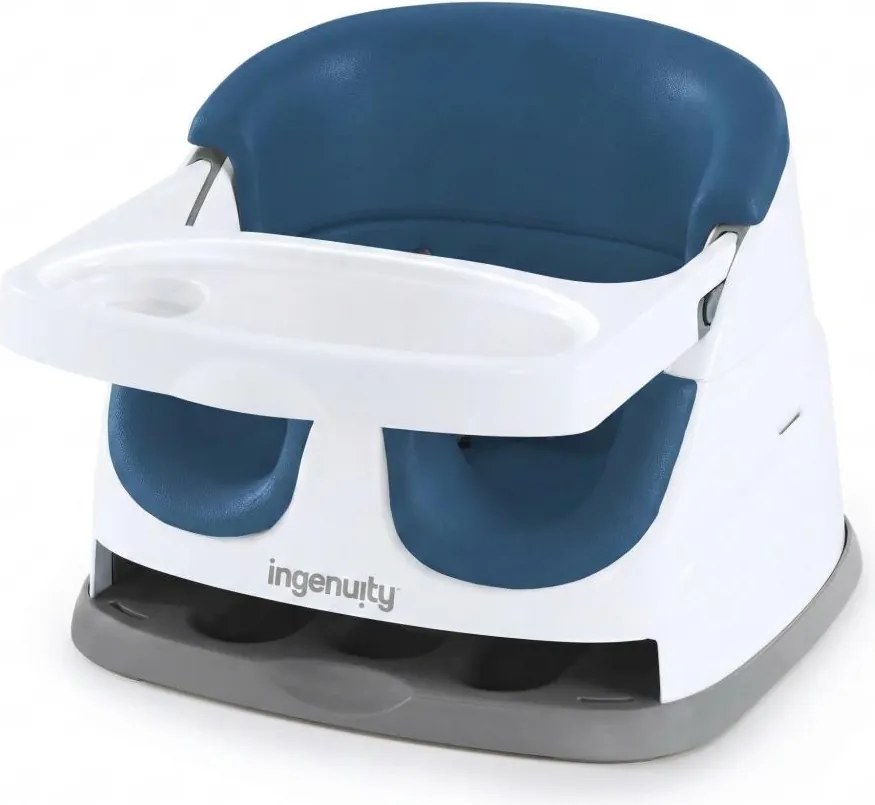Ingenuity - Бустер за стол за хранене 2 в 1 BABY BASE тъмносин