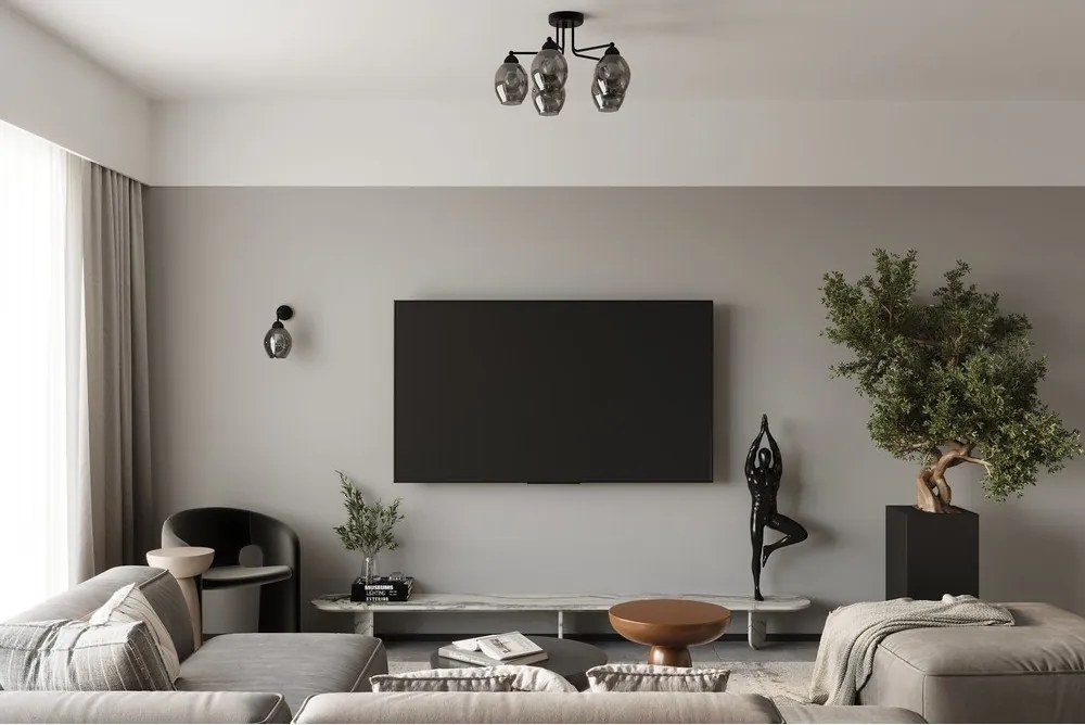 Черно осветително тяло за таван със стъклен абажур 59x59 cm Garten – Sollux