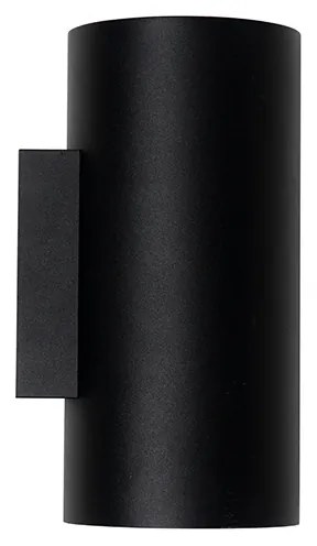 Дизайнерска стенна лампа черна със злато GU10 50mm - Sab