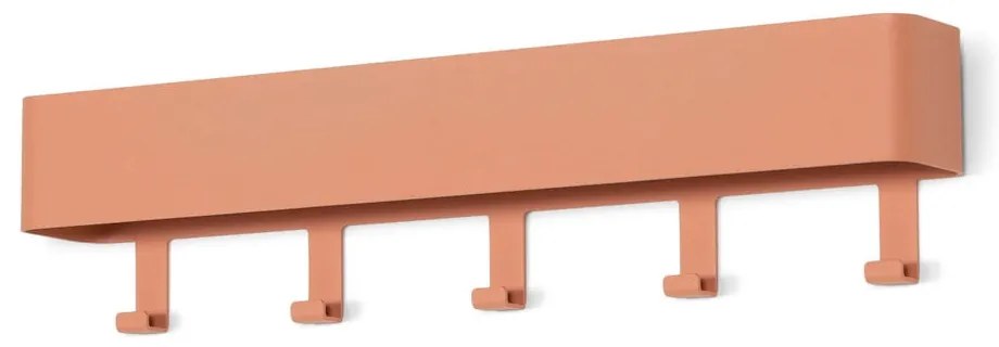 Метална стенна закачалка в цвят сьомга с рафт 52 cm Dax Play – Spinder Design