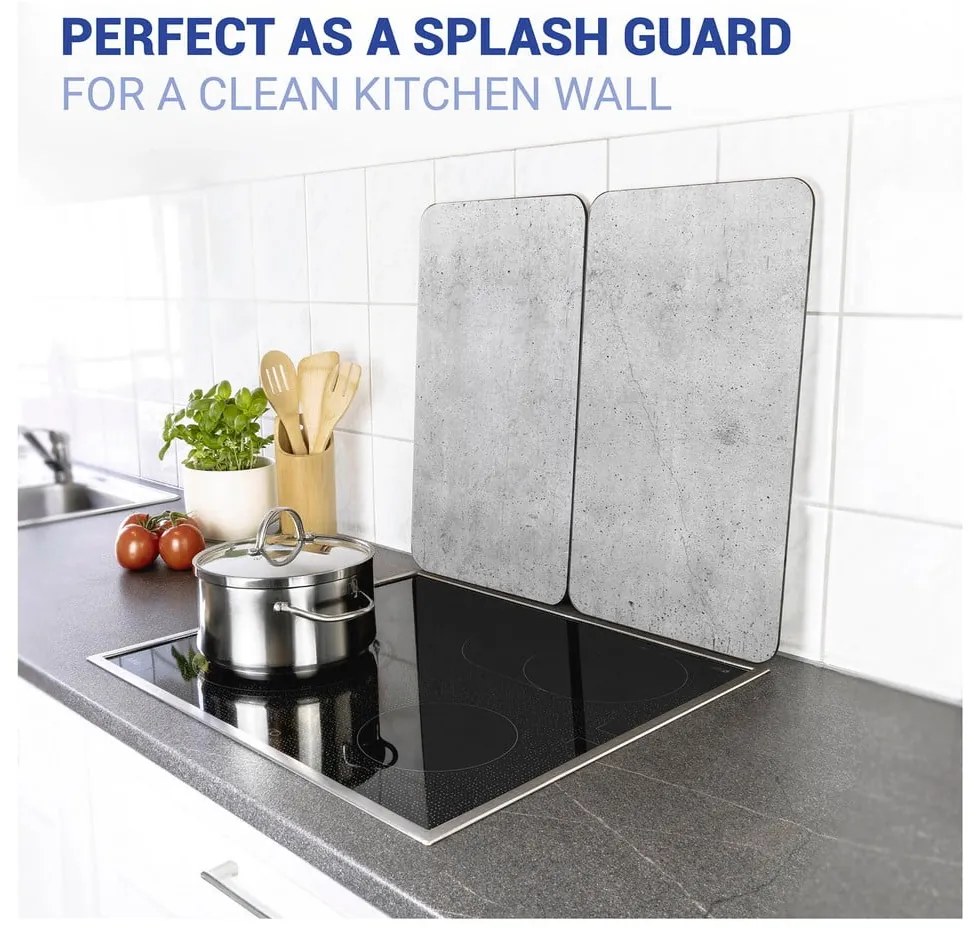 Комплект от 2 сиви стъклени капака за печка Universal - Wenko