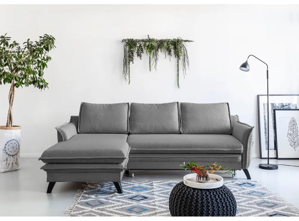 Сив ъгъл на разтегателен диван, ляв ъгъл Charming Charlie - Miuform