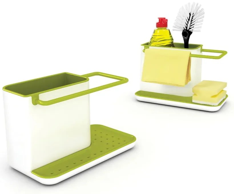 Бяла и зелена кухненска стойка за перилни препарати Caddy Sink Tidy - Joseph Joseph