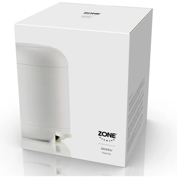 Бяло пластмасово кошче за боклук с педал 4 l Sensu – Zone