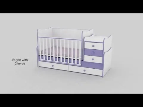 LORELLI Classic Трансформиращо се легло-люлка 70/160 см. MAXI PLUS БЯЛО/ BABY BLUE