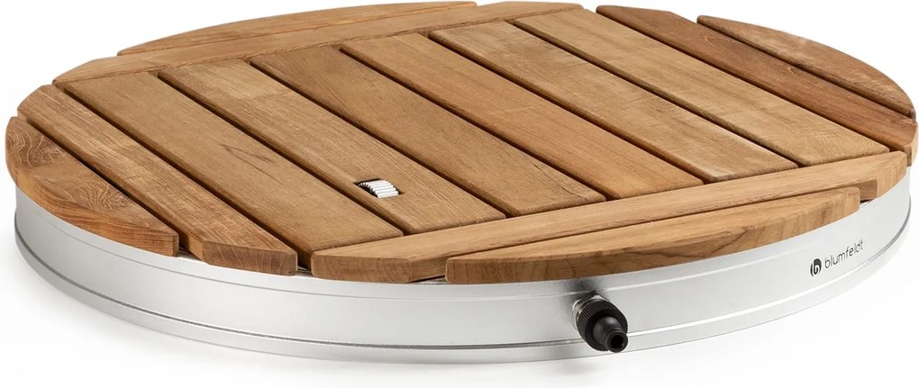 Blumfeldt Sumatra Teak Round, градински душ алуминий, тиково дърво, дръжки