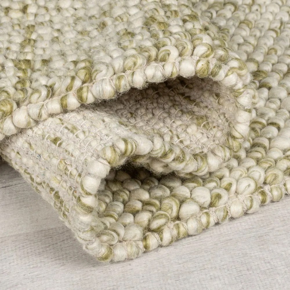 Ръчно изработен килим със смес от вълна в цвят каки 120x170 cm Minerals – Flair Rugs