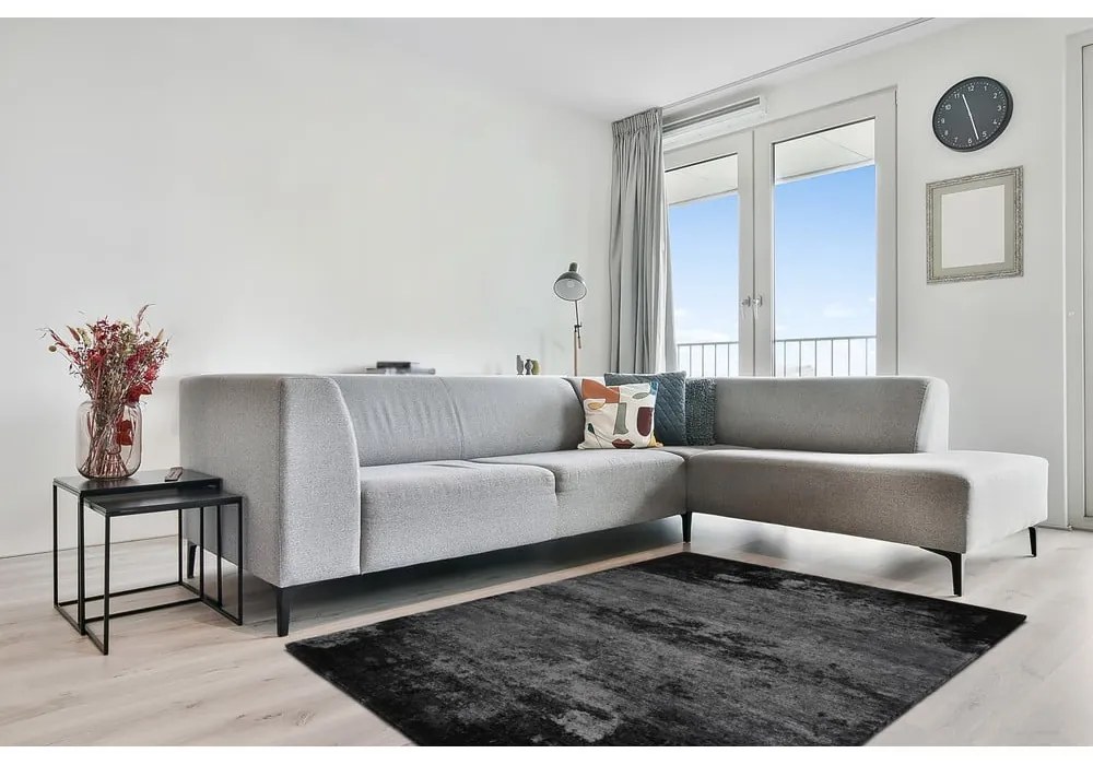 Тъмносив вълнен килим 120x180 cm Bran - Agnella