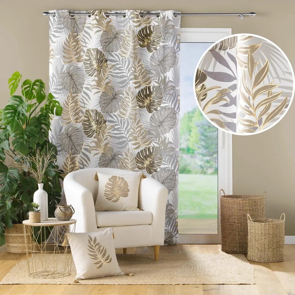 Сиво-златисто перде 140x260 cm Mogador – douceur d'intérieur