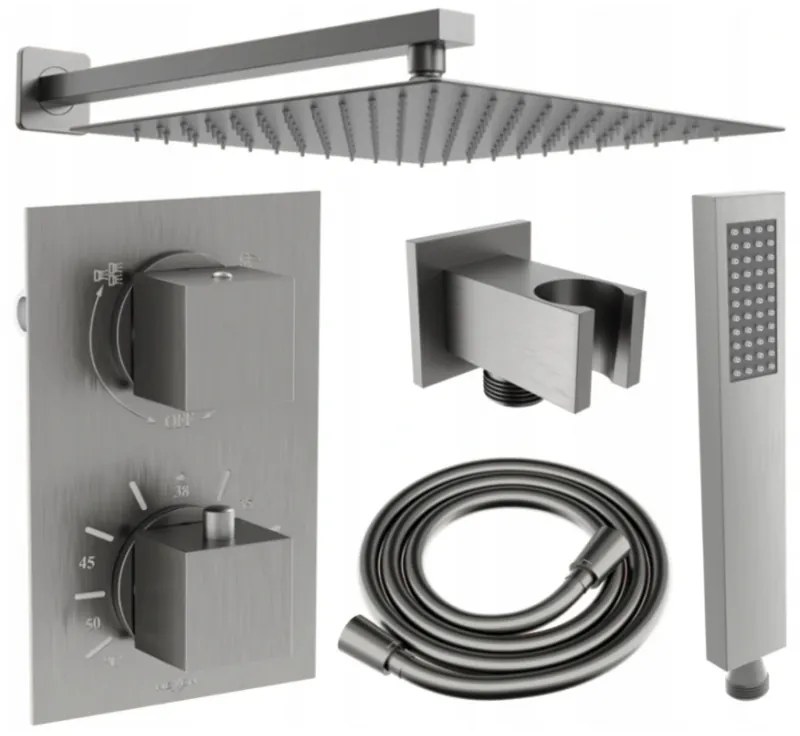Mexen Cube DR02 вграден душ комплект с душ глава 25 см, графит - 77502DR0225-66