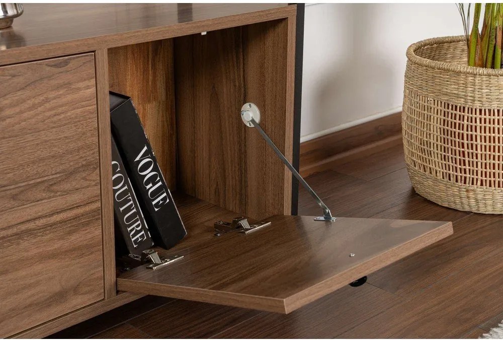 Конзолна маса от декор от орех в тъмно естествен цвят 29,5x120 cm Solace – Kalune Design