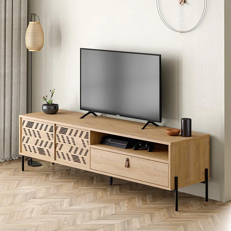Меламинов ТВ шкаф Dionysos в цвят дъб 170x45x48,6см.