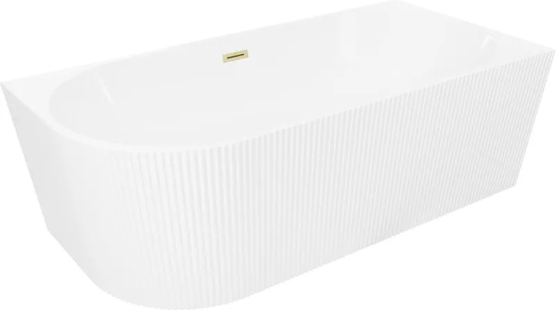 Mexen Silo Свободностояща ъглова дясна рифелована вана 170 x 80 см, бяла,