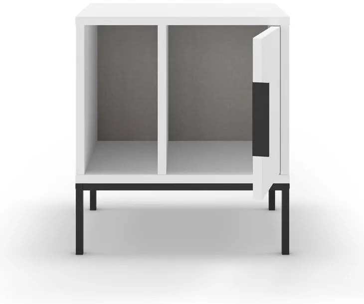 Бяло нощно шкафче с рафтове Lani - Marckeric