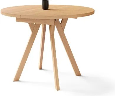 АЛМО Естествен дъб - КРЪГЛА ЛОФТ/ИНДУСТРИАЛНА МАСА ЗА ХОЛ/ТРАПЕЗАРИЯ РАЗТЕГАТЕЛНА