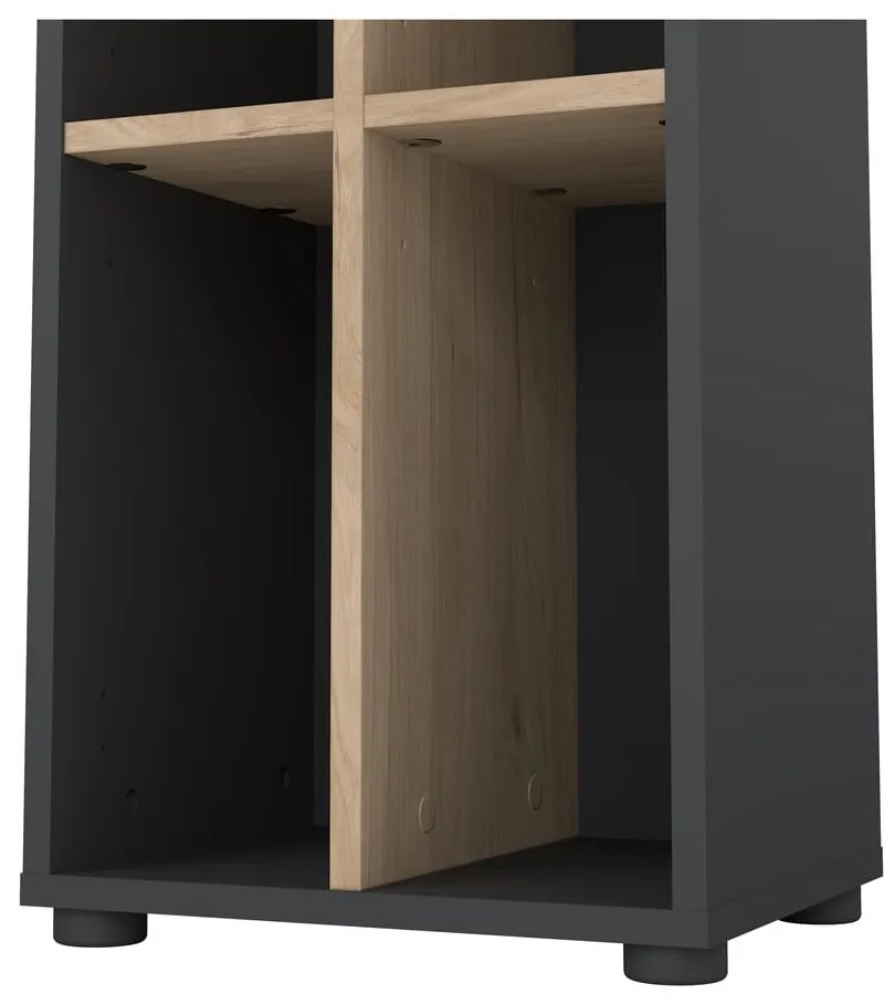 Етажерка за книги в дъбов декор в цвят антрацит-натурален 41x205 cm Sign - Tvilum