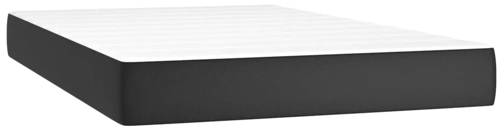 347762 vidaXL Матрак с покет пружини средна твърдост черен 120x200x20 см изкуствена кожа
