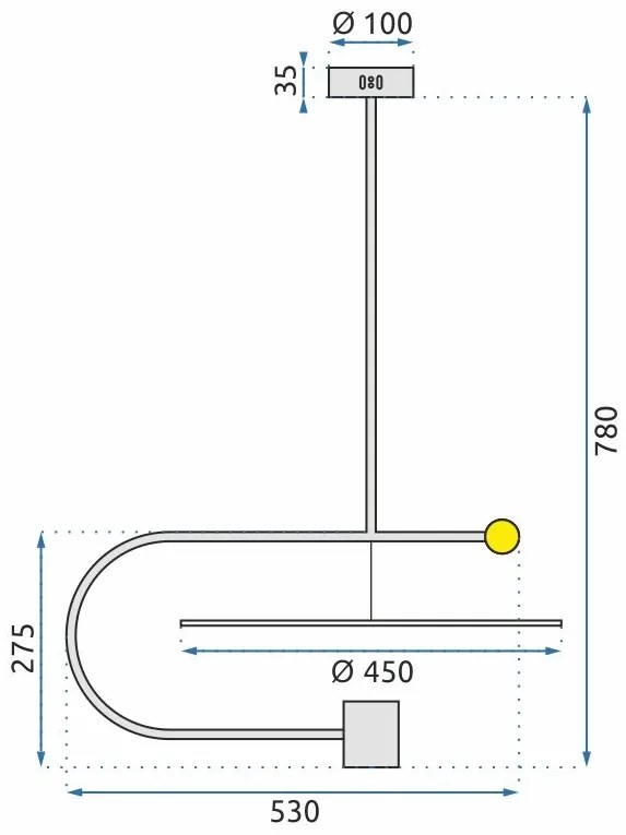 Пендел  LED Black APP589-1CP