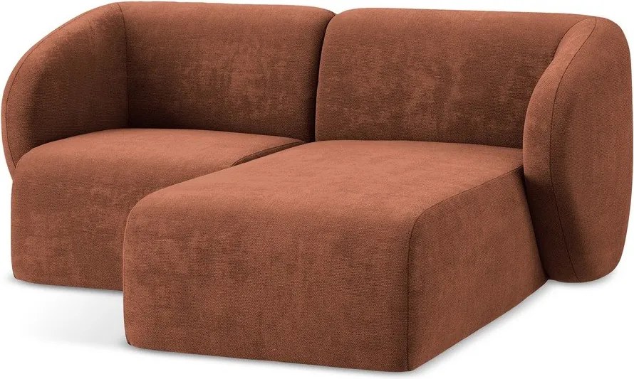 Теракотен шенилов ъглов диван (десен ъгъл) Lani – Makamii