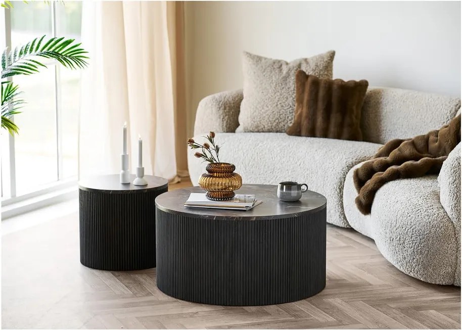 Кръгла странична масичка с плот от имитация на мрамор ø 45 cm Rota – House Nordic