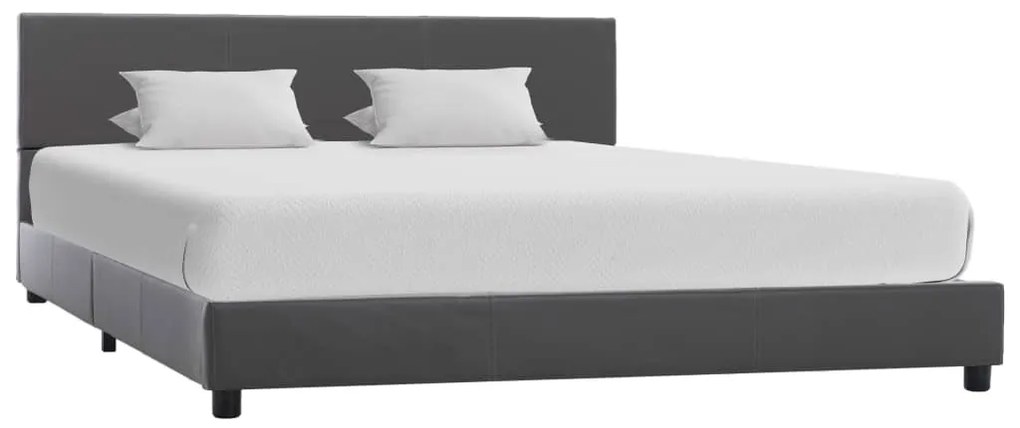 284776 vidaXL Рамка за легло, сива, изкуствена кожа, 120x200 cм